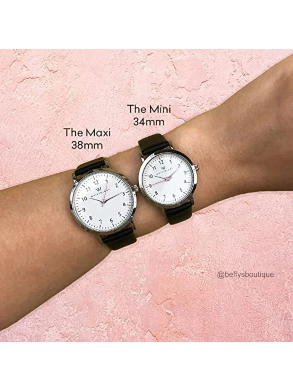 Large Face Analog Wrist Watch Interchangeable Metal Strap Easy Read Second Hand